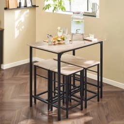 SoBuy OGT11 bar table set, 5 pieces, dining table bistro table with 4 chairs, seating group
