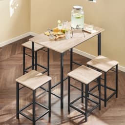 SoBuy OGT11 bar table set, 5 pieces, dining table bistro table with 4 chairs, seating group