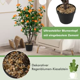 100 cm artificial tree with flowers, artificial camellia tree, artificial plant in pot, Camellia plant with 37 flowers and natural
