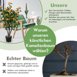 100 cm artificial tree with flowers, artificial camellia tree, artificial plant in pot, Camellia plant with 37 flowers and natural