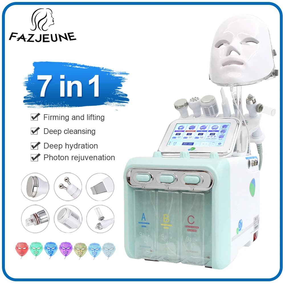 New 7 in 1 H2O2 Hydrogen Dermabrasion Machine Small Bubble Aqua Peel Deep Cleansing Blackhead Remover Hydrating Skin Tightening
