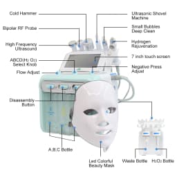 New 7 in 1 H2O2 Hydrogen Dermabrasion Machine Small Bubble Aqua Peel Deep Cleansing Blackhead Remover Hydrating Skin Tightening