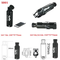 36v 10.5ah Bottle EBike Battery 48V 36V 7Ah 10.5Ah 9Ah Electric Bicycle18650 Batteries Pack for 250W 350W 500W Motor Kit