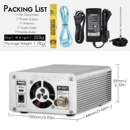 Nobsound 0-15W Adjustable UKW-Sender FM Transmitter Radio Station Bluetooth U-disk PC IN