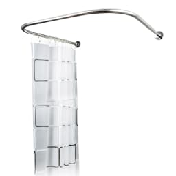 Shower Rail, No Drilling, U-Shape Corner Holder, Arc Bar, Stainless Steel Shower Curtain, Adjustable for Bathrooms
