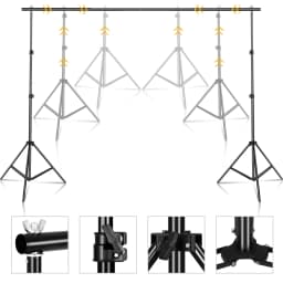 Backdrop Support System Kit With Green Cloth For Muslins Backdrops Telescopic Background Stand Adjustable With Carry Bag Clip