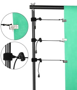 Backdrop Support System Kit With Green Cloth For Muslins Backdrops Telescopic Background Stand Adjustable With Carry Bag Clip