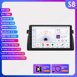 OSSURET CarPlay Android Car Radio For BMW 3 Series E46 M3 318 320 325 330 335 1998-2005 Car Multimedia GPS 2din autoradio 7862