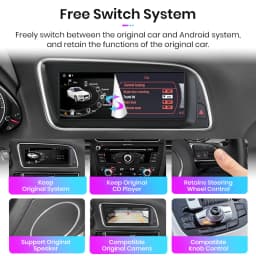 Junsun 8.8 inch Bluetooth Wireless CarPlay Android Auto Car Radio  For Audi Q5 Q5L 2009-2016 GPS Navigation 4G WiFi Multimedia Stereo