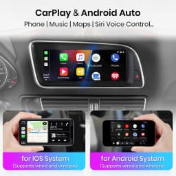 Junsun 8.8 inch Bluetooth Wireless CarPlay Android Auto Car Radio  For Audi Q5 Q5L 2009-2016 GPS Navigation 4G WiFi Multimedia Stereo