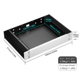 Nobsound DIY Amplifier Full Aluminum Housing DAC Amplifier/Preamp Chassis Box 430×311×70mm