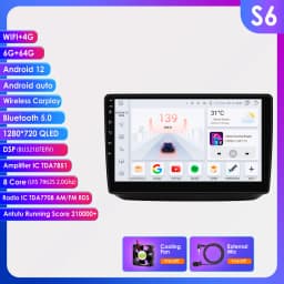 OSSURET CarPlay Android Car Radio For Skoda Fabia 2 2007-2014 Car Multimedia Player Navi GPS 2din 4G-LET autoradio RDS 7862