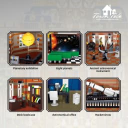 14133PCS Royal Planetarium Building Blocks Creative City Street View Castle Model High Difficulty Assembly Bricks Toys For Kids