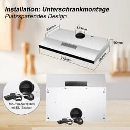 TopStrong 60cm Under-Cabinet Exhaust Air Recirculating LED Extractor Hood TF2360A3-AC-12