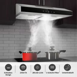 TopStrong 60cm Under-Cabinet Exhaust Air Recirculating LED Extractor Hood TF2360A3-AC-12