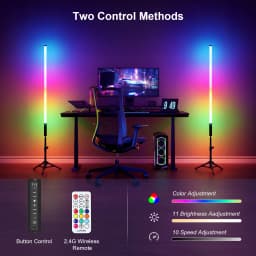 LUXCEO 90cm 4pcs LED Mood Light 4W Remote Control Atmosphere Lights RGB Color Changing Lighting for Bar Party Christmas Decor.
