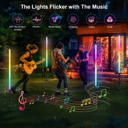 LUXCEO 90cm 4pcs LED Mood Light 4W Remote Control Atmosphere Lights RGB Color Changing Lighting for Bar Party Christmas Decor.