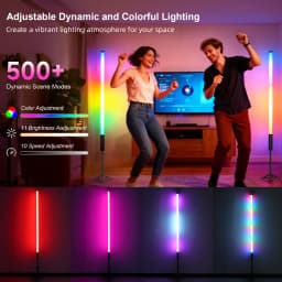 LUXCEO 90cm 4pcs LED Mood Light 4W Remote Control Atmosphere Lights RGB Color Changing Lighting for Bar Party Christmas Decor.