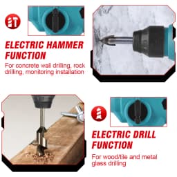 ONEVAN 1000W 3600RPM Electric Rotary Hammer Rechargeable Electric Hammer Impact Drill Woodworking Tools For Makita Battery Pin