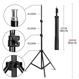 Photo Studio LED Softbox Umbrella Lighting Kit 2.6Mx3M Background Support Stand Green Backdrop for Photography Video Shooting
