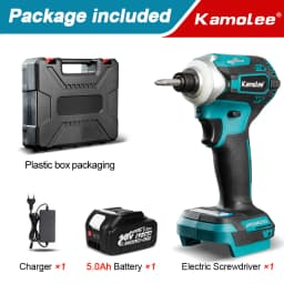 Kamolee 588Nm Cordless Electric Impact Brushless Wrench 5 Speed Screwdriver Power Tool 1/4" with 3 LED Light for Makita Battery