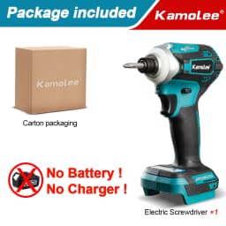 Kamolee 588Nm Cordless Electric Impact Brushless Wrench 5 Speed Screwdriver Power Tool 1/4" with 3 LED Light for Makita Battery