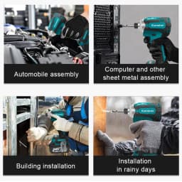 Kamolee 588Nm Cordless Electric Impact Brushless Wrench 5 Speed Screwdriver Power Tool 1/4" with 3 LED Light for Makita Battery