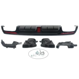FOR MERCEDES S CLASS W222 B STYLE AMG REAR DIFFUSER TAILPIPE GLOSS BLACK 13-17