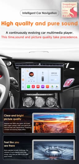 2Din CarPlay Android Car Radio For Citroen C3 DS3 2010-2016 Car Multimedia Video Player Intelligent Screen 4G Autoradio RDS 6115