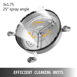 SucceBuy 18-24 Inch Flat Surface Cleaner W/ 3 Nozzle Stainless Steel 4000PSI Pressure Washer Rotating Flat Surface Cleaning