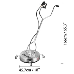 SucceBuy 18-24 Inch Flat Surface Cleaner W/ 3 Nozzle Stainless Steel 4000PSI Pressure Washer Rotating Flat Surface Cleaning
