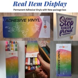 HTVRONT 12pcs 12X5ft Multi Color Permanent Adhesive Vinyl Rolls for Cricut Craft DIY Cup Glass Phone Case Home Decor Vinyls Gift