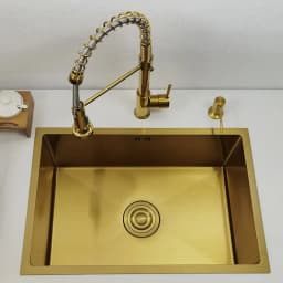 Gold Kitchen Sink 304 Stainless Steel sinks Above Counter or Undermount Installation Single small Bar Golden Washing Basin