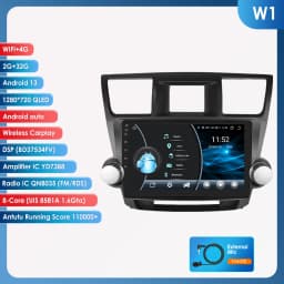 Wireless CarPlay Android Auto Car Radio For Toyota Highlander 2007-2013 Car Multimedia Player GPS Wifi 4G 2din autoradio RDS