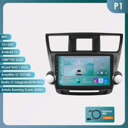 Wireless CarPlay Android Auto Car Radio For Toyota Highlander 2007-2013 Car Multimedia Player GPS Wifi 4G 2din autoradio RDS