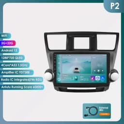 Wireless CarPlay Android Auto Car Radio For Toyota Highlander 2007-2013 Car Multimedia Player GPS Wifi 4G 2din autoradio RDS