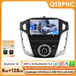 Hizpo 9inch 2Din CarPlay Android Auto Car Radio for Ford Focus 3 MK3 2011 - 2017 Snapdragon6115 GPS Navigation RDS DSP 4G BT SWC 360°CAM
