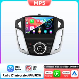 Hizpo 9inch 2Din CarPlay Android Auto Car Radio for Ford Focus 3 MK3 2011 - 2017 Snapdragon6115 GPS Navigation RDS DSP 4G BT SWC 360°CAM