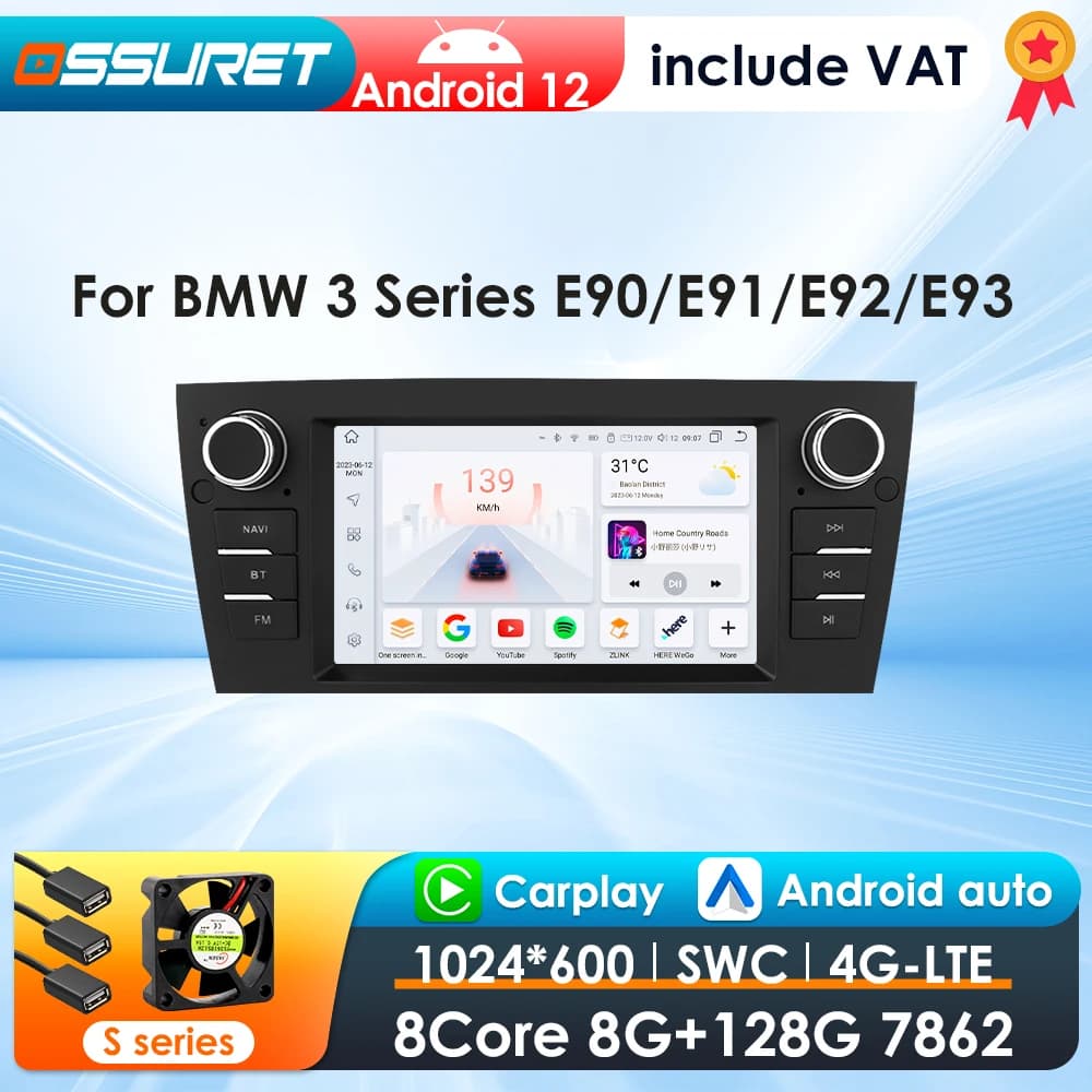 Android Car Multimedia Player For BMW 3 Series E90 E91 E92 E93 2006-2012 Navigation GPS Stereo 4G-LET autoradio Carplay