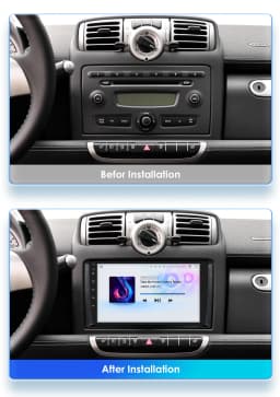 2 Din Carplay Android 12 Car Radio For Smart Fortwo 451 2005 - 2010 Car Multimedia Video Player Navigation GPS WiFi 4G-LET 7862
