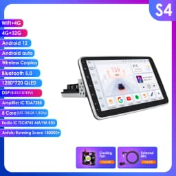 10.1" HIZPO 1Din Universal Android Auto Car Radio 360° Rotatable Screen Multimedia Headunit 4G CarPlay RDS DSP GPS Navi