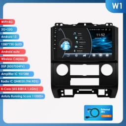 HIZPO 2Din 9inch Android Auto Car Radio for Ford Escape 2007 - 2012 Multimedia Navigation GPS 4G BT CarPlay RDS DSP SWC WiFi