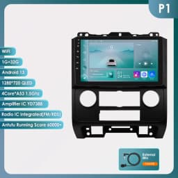 HIZPO 2Din 9inch Android Auto Car Radio for Ford Escape 2007 - 2012 Multimedia Navigation GPS 4G BT CarPlay RDS DSP SWC WiFi