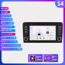 Hizpo Android 13 Auto Radio for Audi A3 8P 2003-2011 S3 RS3 Sportback Carplay Car Multimedia RDS GPS No 2din Autoradio 8+128G BT