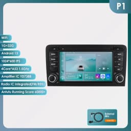 Hizpo Android 13 Auto Radio for Audi A3 8P 2003-2011 S3 RS3 Sportback Carplay Car Multimedia RDS GPS No 2din Autoradio 8+128G BT