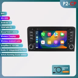 Hizpo Android 13 Auto Radio for Audi A3 8P 2003-2011 S3 RS3 Sportback Carplay Car Multimedia RDS GPS No 2din Autoradio 8+128G BT