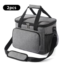 1pc Grey Oxford Cloth Lunch Bag With High Capacity, Handheld & Shoulder Straps Portable Large Capacity Waterproof Leakproof