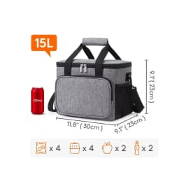 1pc Grey Oxford Cloth Lunch Bag With High Capacity, Handheld & Shoulder Straps Portable Large Capacity Waterproof Leakproof