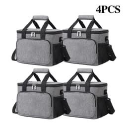 1pc Grey Oxford Cloth Lunch Bag With High Capacity, Handheld & Shoulder Straps Portable Large Capacity Waterproof Leakproof