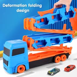 VATOS Transport Truck, 6pcs Racing Cars for 3 4 5 6 Year Old Boys, Portable, Best Gift for Kids.